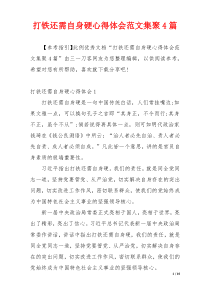 打铁还需自身硬心得体会范文集聚4篇