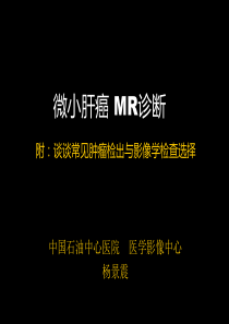 微小肝癌-MR诊断PPT课件