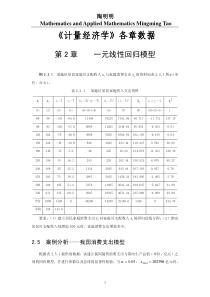 《计量经济学》各章数据