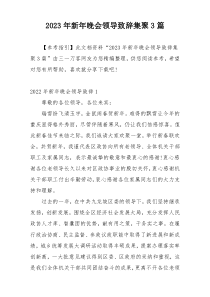 2023年新年晚会领导致辞集聚3篇