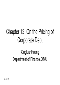 thePricingofCorporateDebt(衍生证券的定价与保