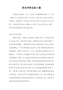 班长年终总结5篇