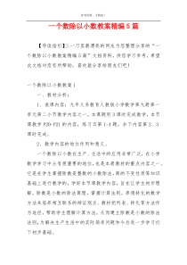 一个数除以小数教案精编5篇