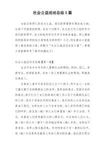 社会公益活动总结5篇