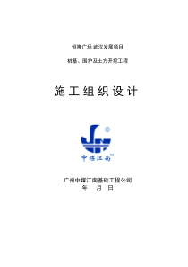 恒隆广场.武汉发展项目桩基、围护及土方开挖工程施工组织设计