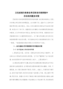 文化系统行政事业单位财务内部控制中