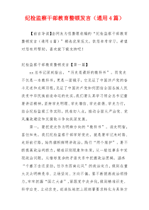 纪检监察干部教育整顿发言（通用4篇）