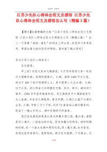 江苏少先队心得体会范文及感悟 江苏少先队心得体会范文及感悟怎么写（精编3篇）