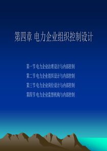 电力内部控制第5章电力企业组织控制