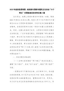 2023年度某县委常委、统战部长围绕专题民主生活会“六个带头”对照检查发言材料合集2篇