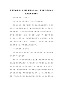 把牢正确政治方向 践行履职为民初心（政协新任委员培训班交流发言材料）