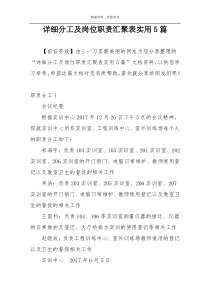 详细分工及岗位职责汇聚表实用5篇