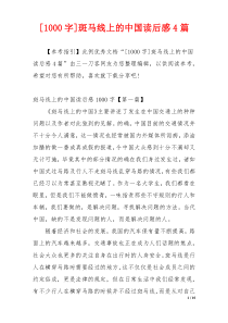 [1000字]斑马线上的中国读后感4篇