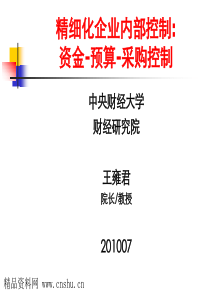 精细化企业内部控制：资金-预算-采购控制