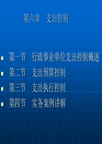 行政事业内部控制规范讲解第六章支出控制