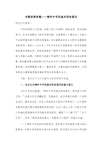 专题党课讲稿——铸牢中华民族共同体意识