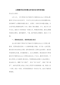 主题教育动员部署会讲话发言材料供借鉴