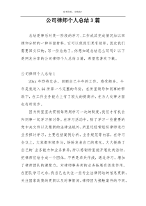 公司律师个人总结3篇