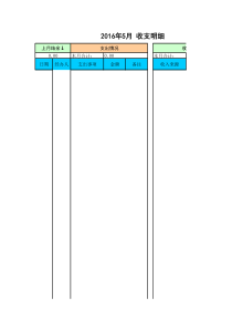 个人收支记账模板