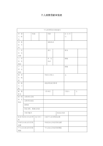 个人消费贷款审批表