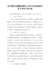 关于综治与城管协管员上半年工作总结范文及下半年工作计划