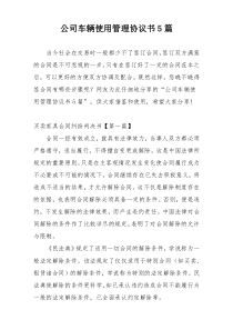 公司车辆使用管理协议书5篇