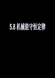 58 机械能守恒定律