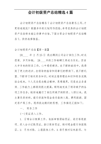 会计初级资产总结精选4篇