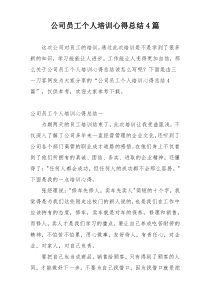 公司员工个人培训心得总结4篇