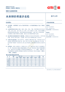 中信证券-钢铁行业数据周报：未来钢价将逐步走稳-100521