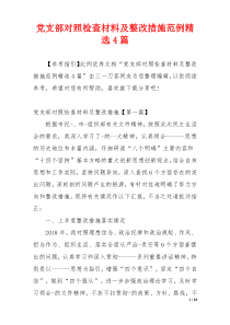 党支部对照检查材料及整改措施范例精选4篇