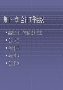 会计学原理 第十一章 会计工作组织