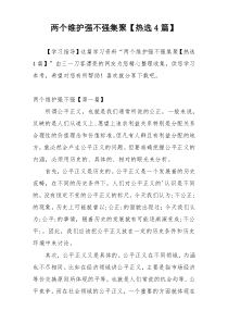 两个维护强不强集聚【热选4篇】