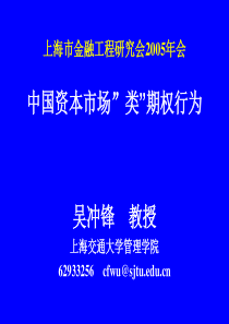 中国证券市场类期权行为-金融工程