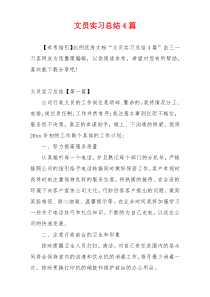 文员实习总结4篇