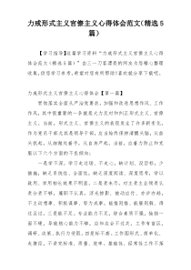 力戒形式主义官僚主义心得体会范文（精选5篇）