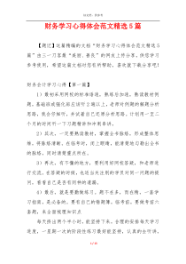 财务学习心得体会范文精选5篇