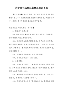 关于班子成员征求意见建议4篇