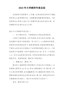 2023年大学教师年度总结