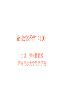 企业经济学（10）