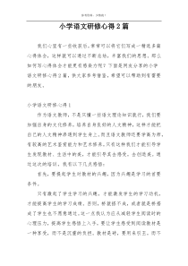 小学语文研修心得2篇