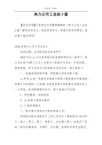 热力公司工总结3篇