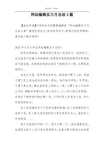 网站编辑实习月总结3篇