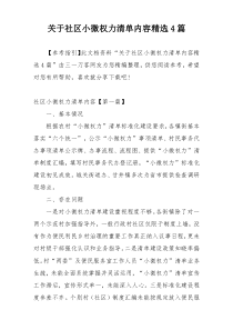 关于社区小微权力清单内容精选4篇