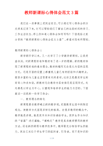 教师新课标心得体会范文3篇