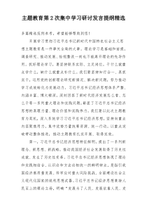 主题教育第2次集中学习研讨发言提纲精选