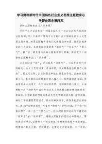 学习贯彻新时代中国特色社会主义思想主题教育心得体会集合篇范文