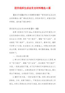 团员组织生活会发言材料精选4篇