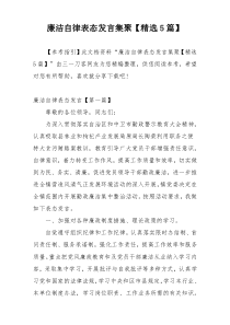 廉洁自律表态发言集聚【精选5篇】