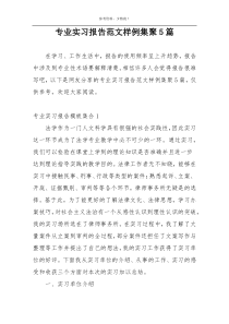 专业实习报告范文样例集聚5篇